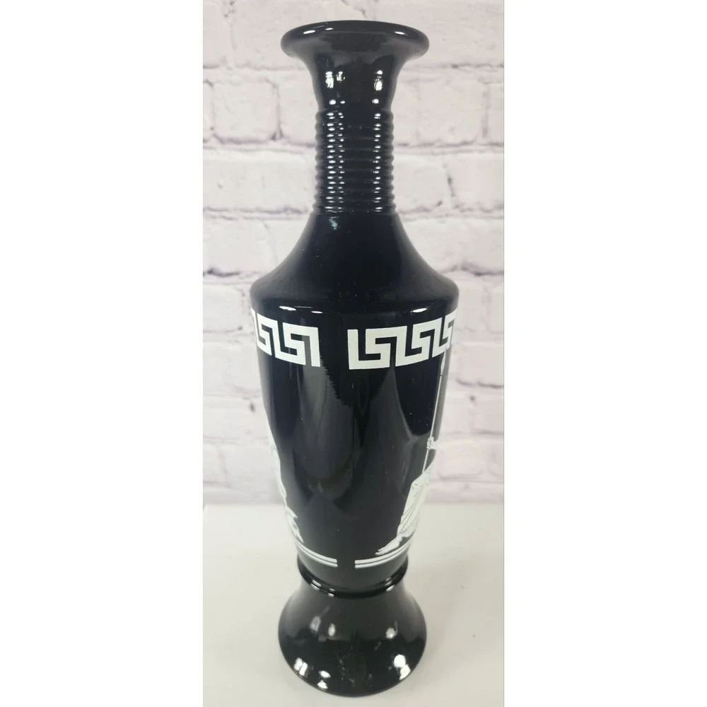 1958 Decanter Black Grecian Warrior w/Stopper Art Barware